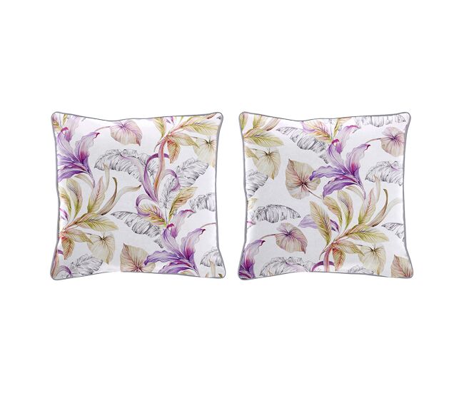 Set de 2 fundas de cojin decorativo 100% algodónulutu 50x50 cm malva