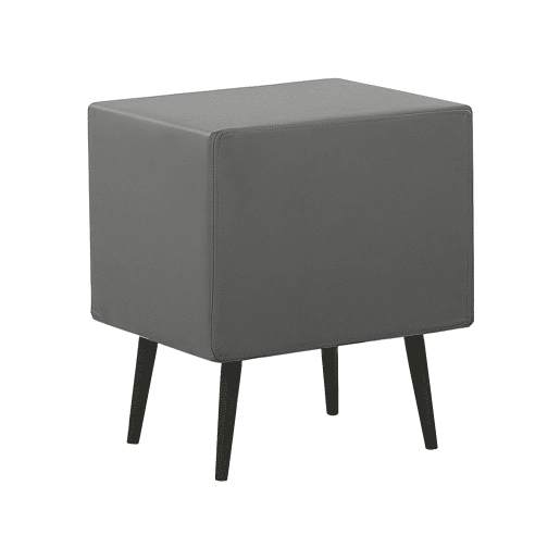 Mesa de cabeceira com 2 gavetas ESSONNE Pele sintética Cinzento