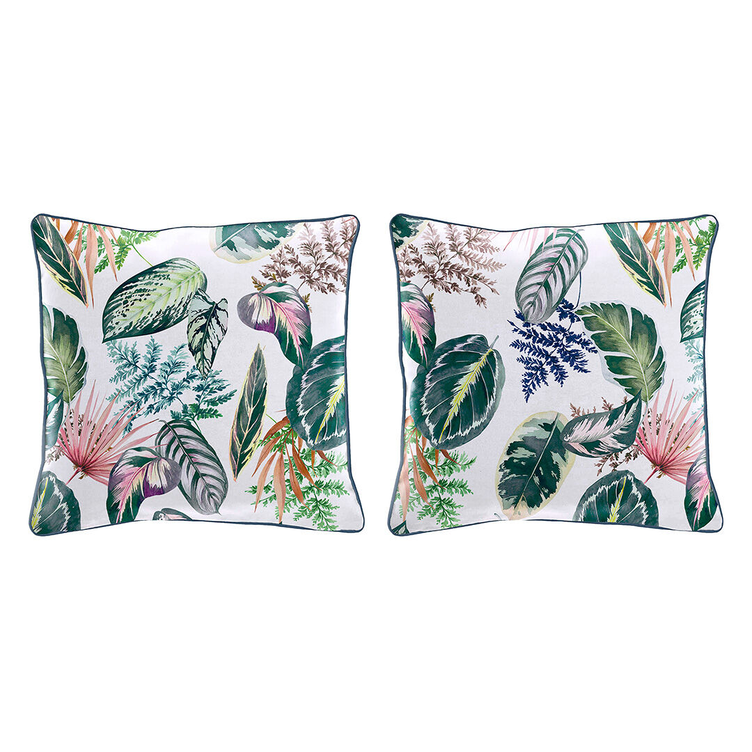 Set de 2 fundas de cojin decorativo 100% algodóntropalm 50x50 cm verde