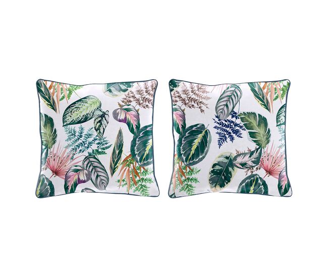 Set de 2 fundas de cojin decorativo 100% algodóntropalm 50x50 cm verde