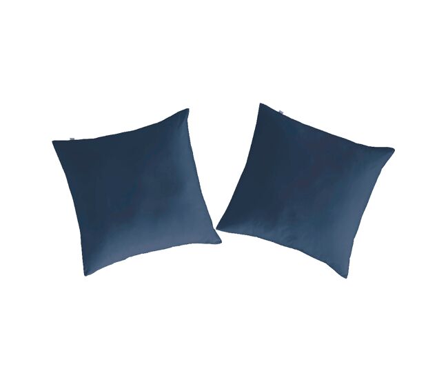 2 fundas de almohada de algodón casual 80x80 cm azul oceano