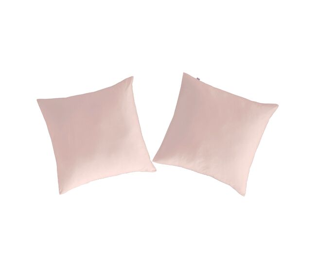 2 fundas de almohada de algodón casual 80x80 cm rosa