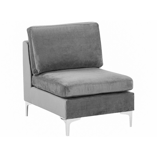 Sofá modular em forma de U EVJA Veludo Cinzento 6 lugares