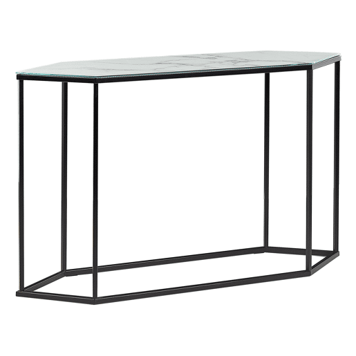 Consola PERRIN Vidro de segurança (temperado) Mármore branco