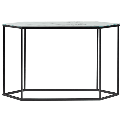 Consola PERRIN Vidro de segurança (temperado) Mármore branco