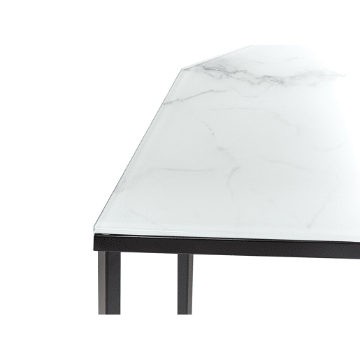 Consola PERRIN Vidro de segurança (temperado) Mármore branco