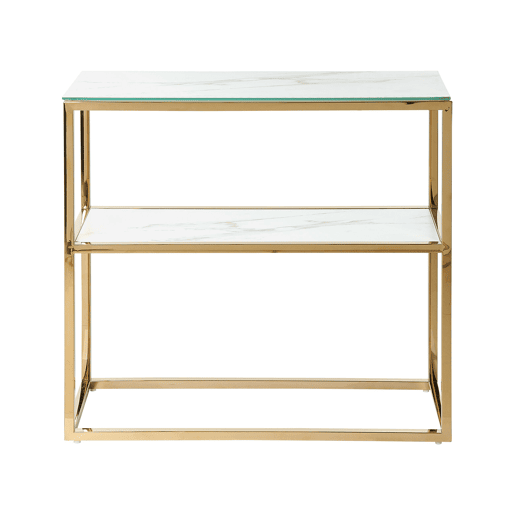 Consola AZUSA Vidro de segurança (temperado) Mármore branco