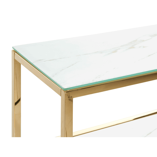 Consola AZUSA Vidro de segurança (temperado) Mármore branco