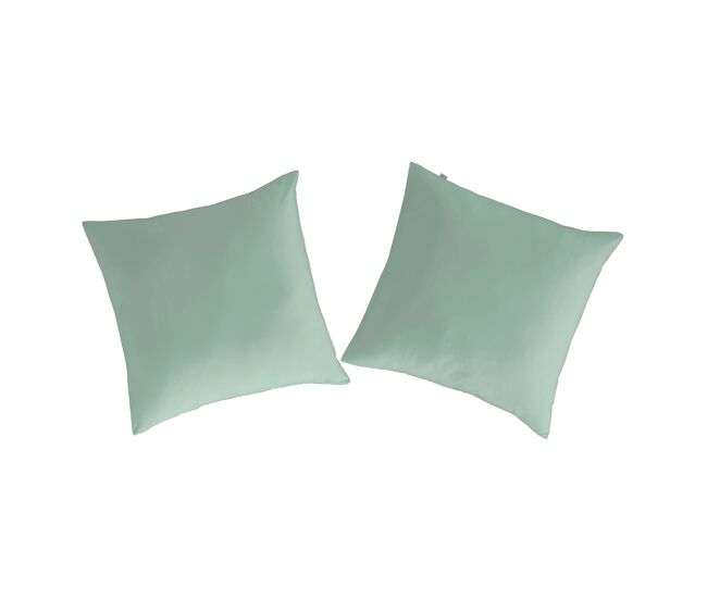 2 fundas de almohada de algodón casual 80x80 cm verde agua