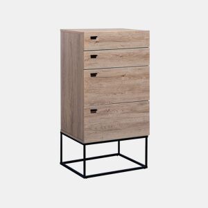 Cómoda 4 gavetas ACRA Castanho claro
