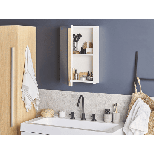 Móvel de casa de banho suspenso com espelho PRIMAVERA 40 cm 60 cm Branco