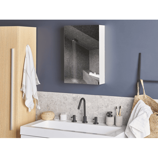 Móvel de casa de banho suspenso com espelho PRIMAVERA 40 cm 60 cm Branco