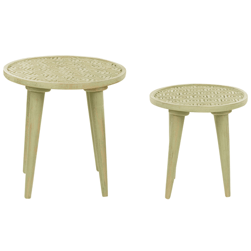 Conjunto de 2 mesas de apoio MAHARO Mangueira de mangueira Verde claro