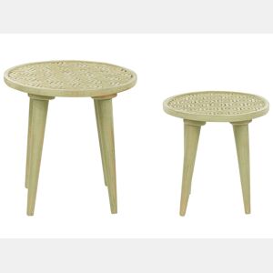 Conjunto de 2 mesas de apoio MAHARO Mangueira de mangueira Verde claro
