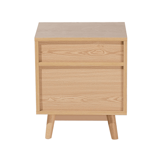 Mesa de cabeceira com 2 gavetas FARGO Castanho claro