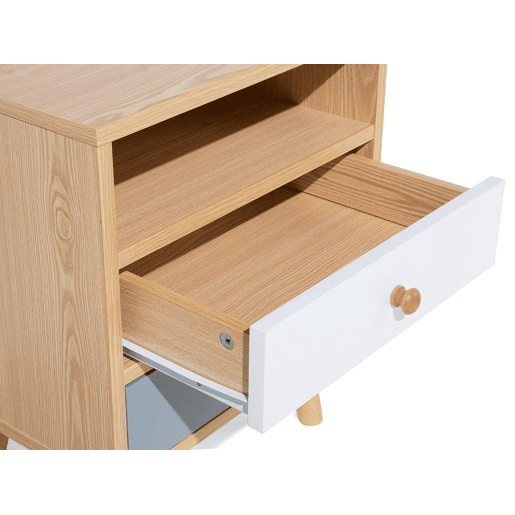 Mesa de cabeceira com 2 gavetas FARGO Castanho claro