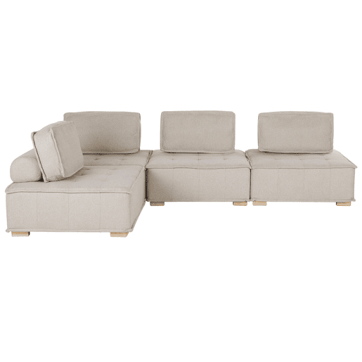 Sofá de canto modular TIBRO Tecido Creme claro 4 lugares à direita