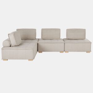 Sofá de canto modular TIBRO Tecido Creme claro 4 lugares à direita