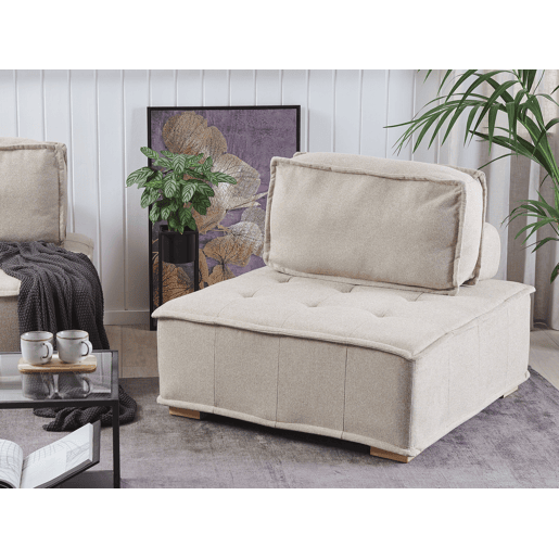 Sofá de canto modular TIBRO Tecido Creme claro 4 lugares à direita