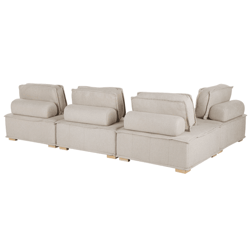 Sofá de canto modular TIBRO Tecido Creme claro 4 lugares à direita