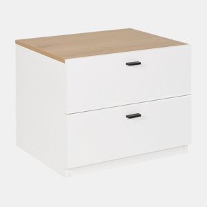 Mesa de cabeceira com 2 gavetas EDISON Branco