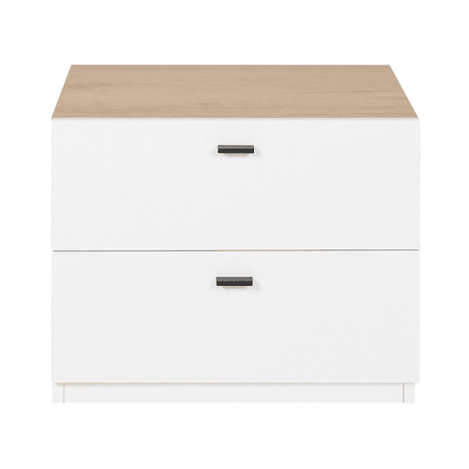 Mesa de cabeceira com 2 gavetas EDISON Branco