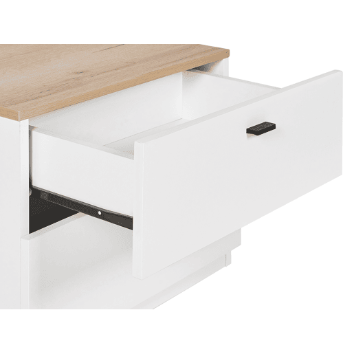 Mesa de cabeceira com 2 gavetas EDISON Branco