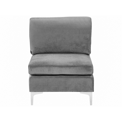 Sofá de canto modular EVJA Veludo Cinzento 4 lugares à esquerda