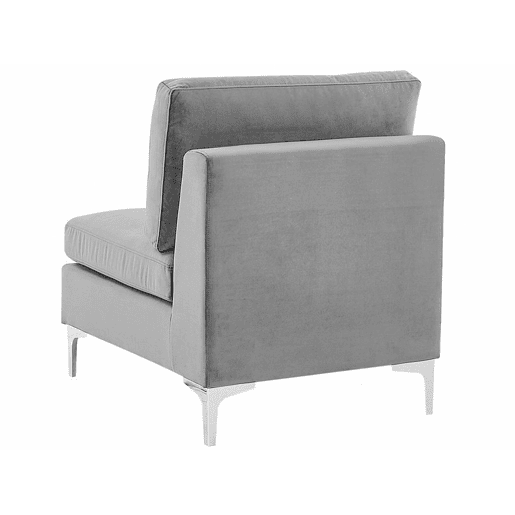 Sofá de canto modular EVJA Veludo Cinzento 4 lugares à esquerda