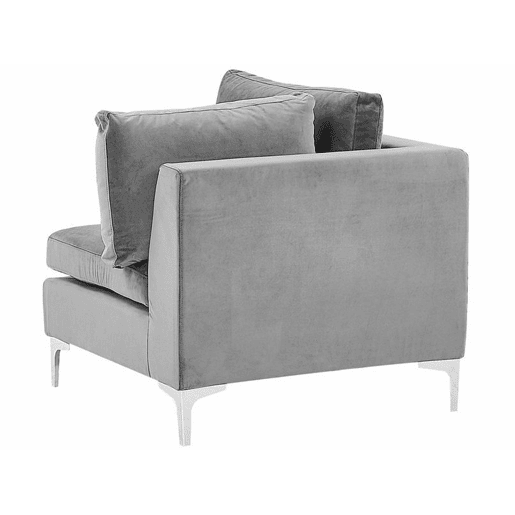 Sofá de canto modular EVJA Veludo Cinzento 4 lugares à esquerda