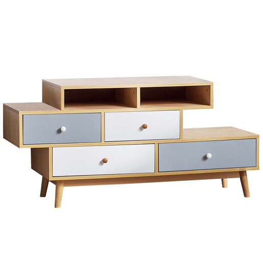 Cómoda 4 gavetas IRVINE CastanhoBranco Cómoda 4 gavetas IRVINE CastanhoBranco