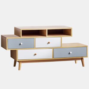 Cómoda 4 gavetas IRVINE CastanhoBranco