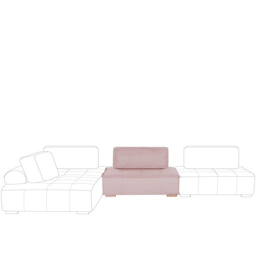 Poltrona modular TIBRO Tecido Rosa