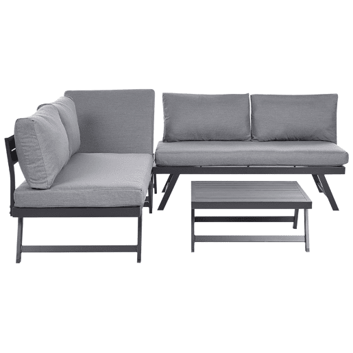 Conjunto de sofás de jardim de canto 5 lugares COCCORINO Metal Cinzento