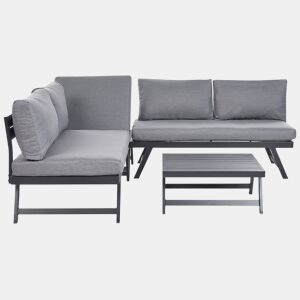 Conjunto de sofás de jardim de canto 5 lugares COCCORINO Metal Cinzento