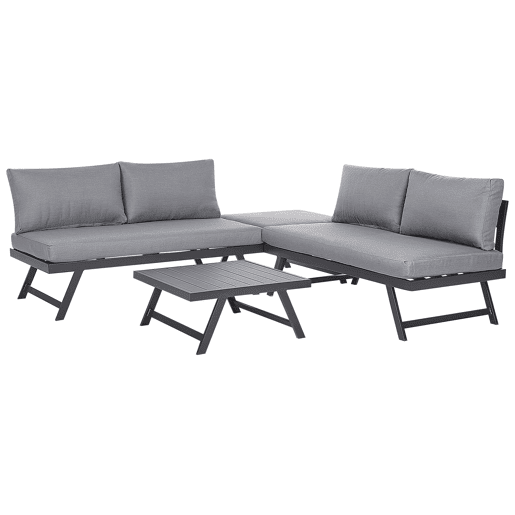 Conjunto de sofás de jardim de canto 5 lugares COCCORINO Metal Cinzento
