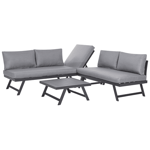 Conjunto de sofás de jardim de canto 5 lugares COCCORINO Metal Cinzento