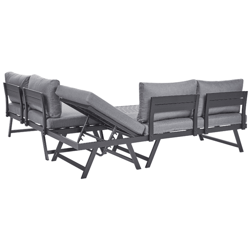 Conjunto de sofás de jardim de canto 5 lugares COCCORINO Metal Cinzento