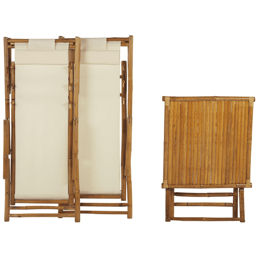 Conjunto de varanda Dobrável ATRANIMOLISE Madeira de bambu Castanho claro