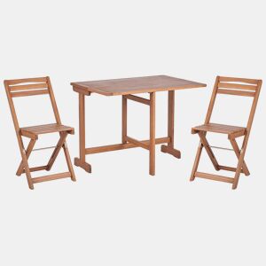 Conjunto de varanda Dobrável LENOLA Madeira de acácia Castanho
