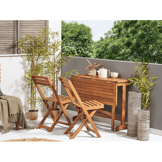 Conjunto de varanda Dobrável LENOLA Madeira de acácia Castanho