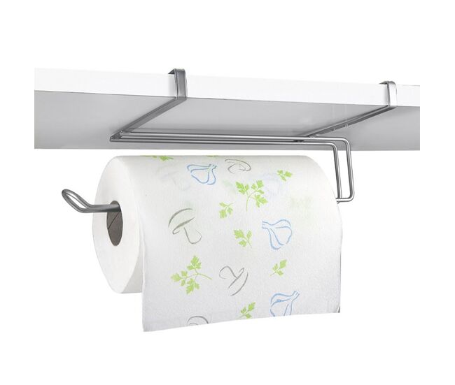 Colgador rollo cocina easy roll de metaltex. acabado polytherm® color plateado