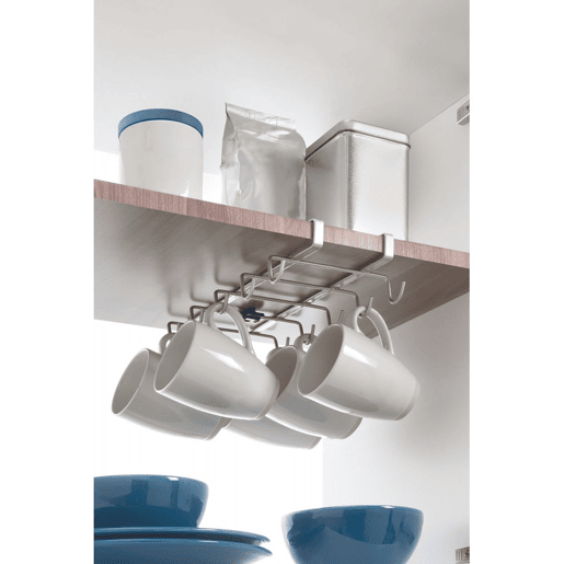 MY MUG Hanger da Metaltex Capacidade para 10 chávenas. Acabamento Polytherm® Cor prata MY MUG Hanger da Metaltex Capacidade para 10 chávenas. Acabamento Polytherm® Cor prata