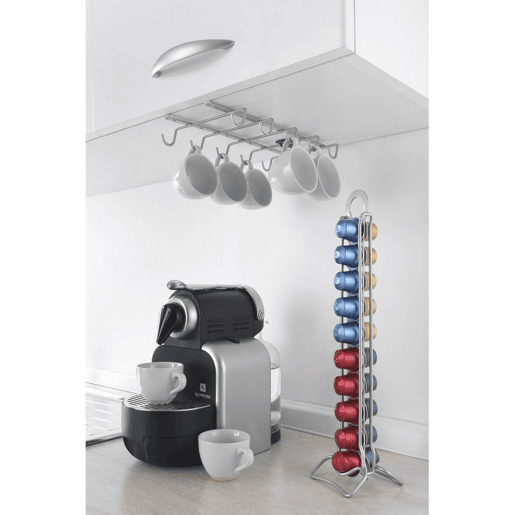 MY MUG Hanger da Metaltex Capacidade para 10 chávenas. Acabamento Polytherm® Cor prata MY MUG Hanger da Metaltex Capacidade para 10 chávenas. Acabamento Polytherm® Cor prata