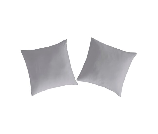 2 fundas de almohada 100% algodón pure 65x65 cm gris