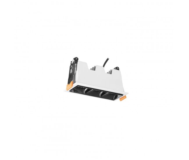 Forlight jim - downlight empotrable de techo led triple rectangular luz cálida 3000k de aluminio color blanco 94x44mm