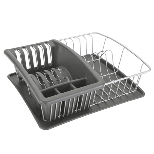 AQUATEX Metaltex Prateleira para pratos com tabuleiro e suporte para pratos de instalação livre 31x37x13 cm