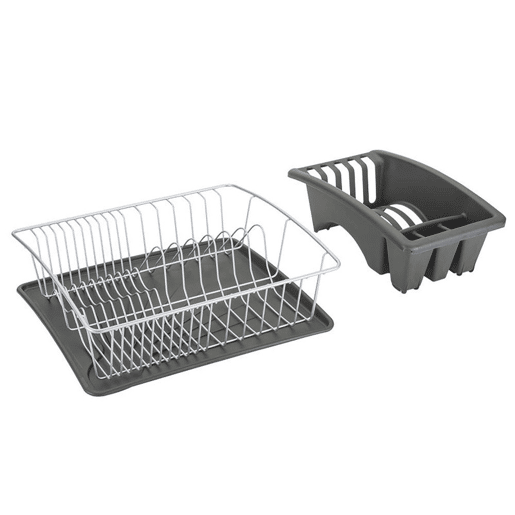 AQUATEX Metaltex Prateleira para pratos com tabuleiro e suporte para pratos de instalação livre 31x37x13 cm