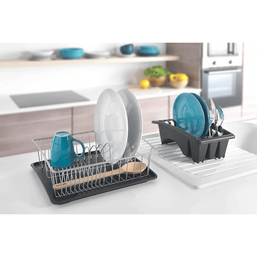 AQUATEX Metaltex Prateleira para pratos com tabuleiro e suporte para pratos de instalação livre 31x37x13 cm