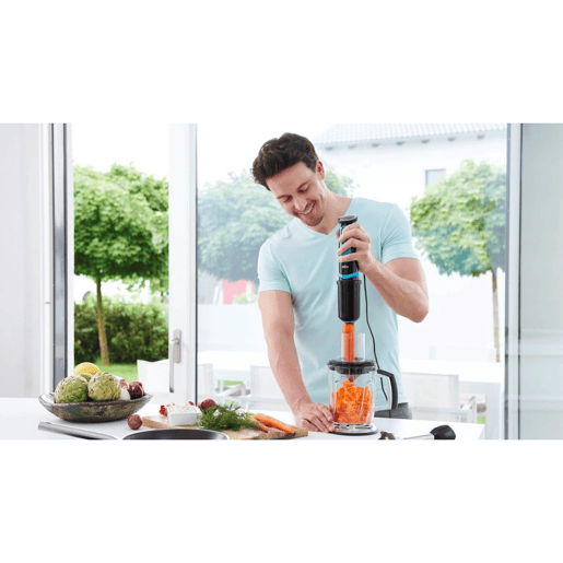 Minipimer Braun - Varinha Minipimer MQ5264BKBL. 21 velocidades. Anti-salpicos. Corte alargado. 1.000 ml. 600 W. Cor preta